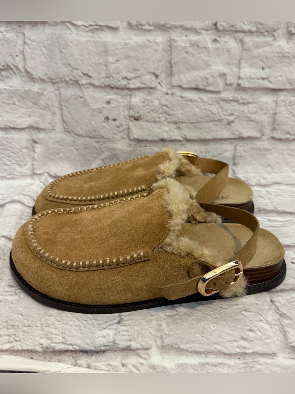 Zara Flat Split Suede Clogs  womens size 41 (10)